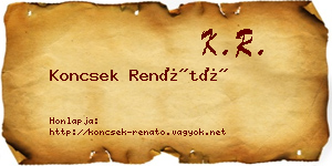 Koncsek Renátó névjegykártya